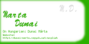 marta dunai business card